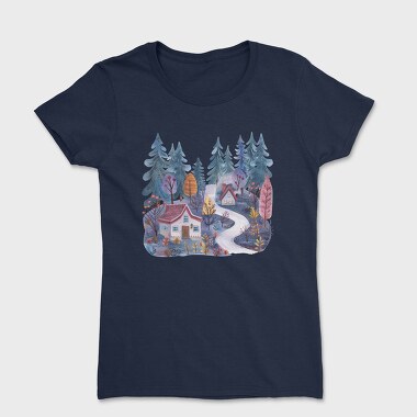 Watercolor Nordic House, Tricou Femei