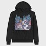 Watercolor Nordic House, Hanorac Oversize Barbati (Unisex)