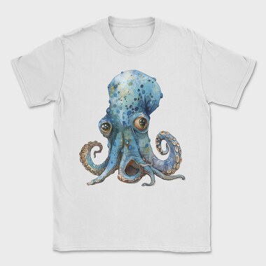 Watercolor Octopus Moonlight, Tricou Barbati (Unisex)