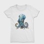 Watercolor Octopus Moonlight, Tricou Femei