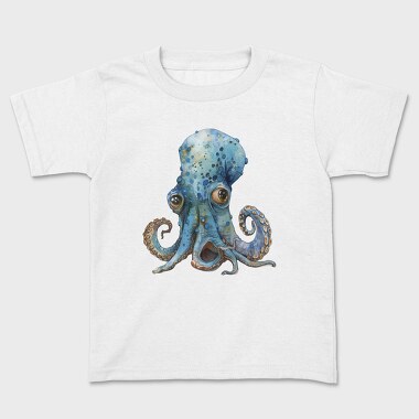 Watercolor Octopus Moonlight, Tricou Copii