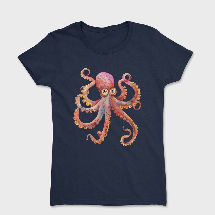 Watercolor Octopus Tail, Tricou Femei