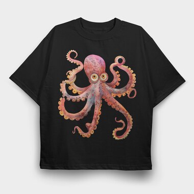 Watercolor Octopus Tail, Tricou Oversize Barbati (Unisex)