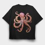 Watercolor Octopus Tail, Tricou Oversize Barbati (Unisex)