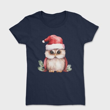 Watercolor Owl Christmas, Tricou Femei