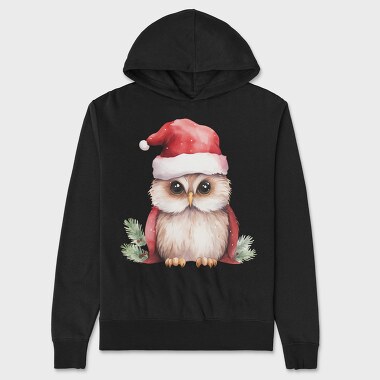 Watercolor Owl Christmas, Hanorac Oversize Barbati (Unisex)