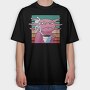 Angry Axolotl With Coffee, Tricou Oversize Barbati (Unisex)