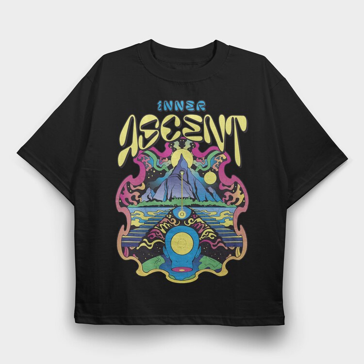 Psychedelic Inner Ascent, Tricou Oversize Barbati (Unisex)