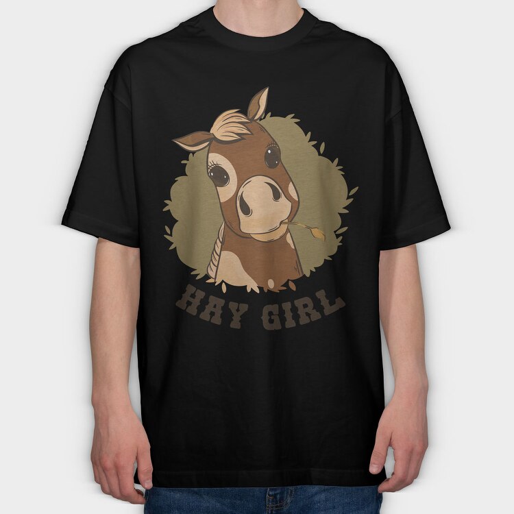Cute Horse, Tricou Oversize Barbati (Unisex)