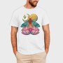 Moth Insect With Lunar Flowers, Tricou Barbati (Unisex)