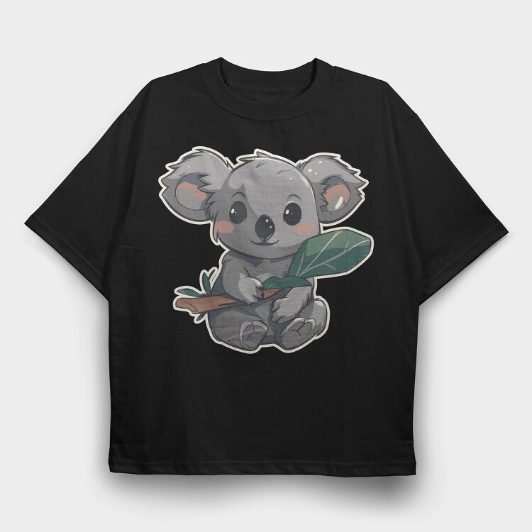 Cute Koala Australian Eucaliptus, Tricou Oversize Barbati (Unisex)