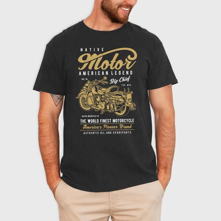 Native Motorcycle, Tricou Barbati (Unisex)