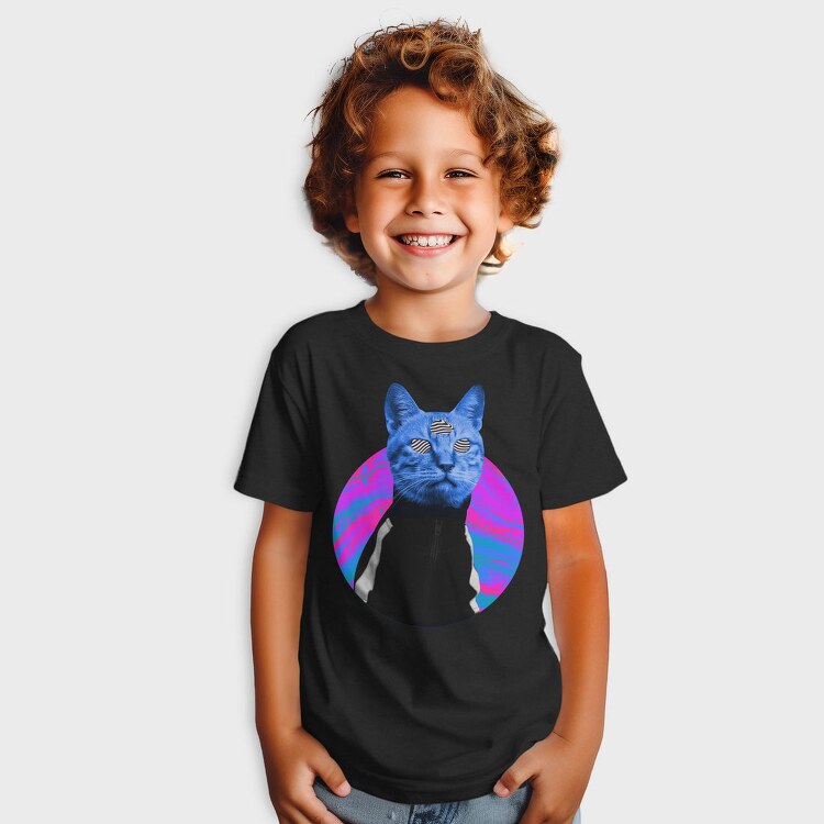 Psychedelic Trippy Cat Kitty, Tricou Copii