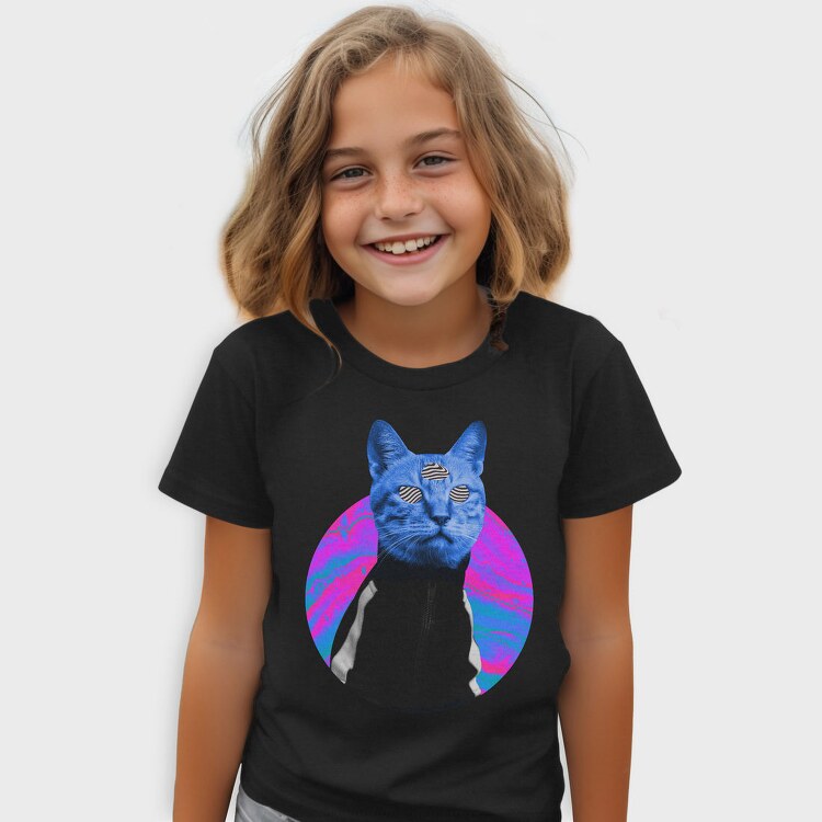 Psychedelic Trippy Cat Kitty, Tricou Copii