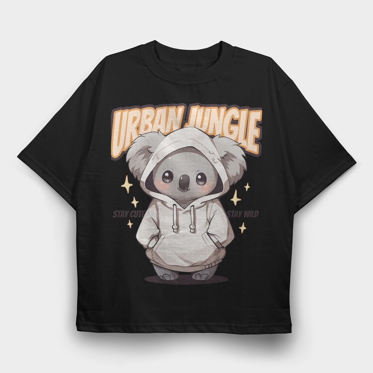 Cute Koala Urban, Tricou Oversize Barbati (Unisex)