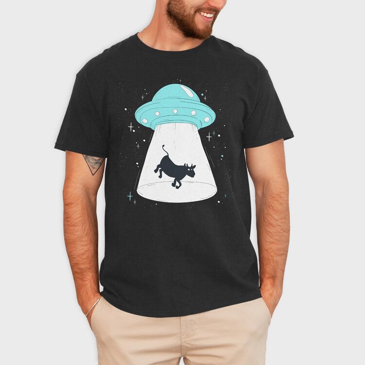 Cow Ufo, Tricou Barbati (Unisex)