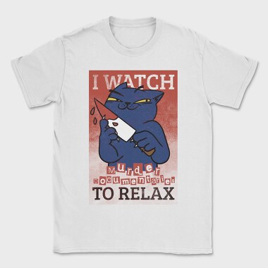 Black Cat With Bloody Knife I Watch Murder Documentaries To Relax, Tricou Barbati (Unisex)