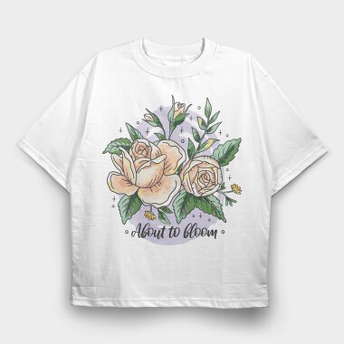 Bloom Rose Bouquet, Tricou Oversize Barbati (Unisex)