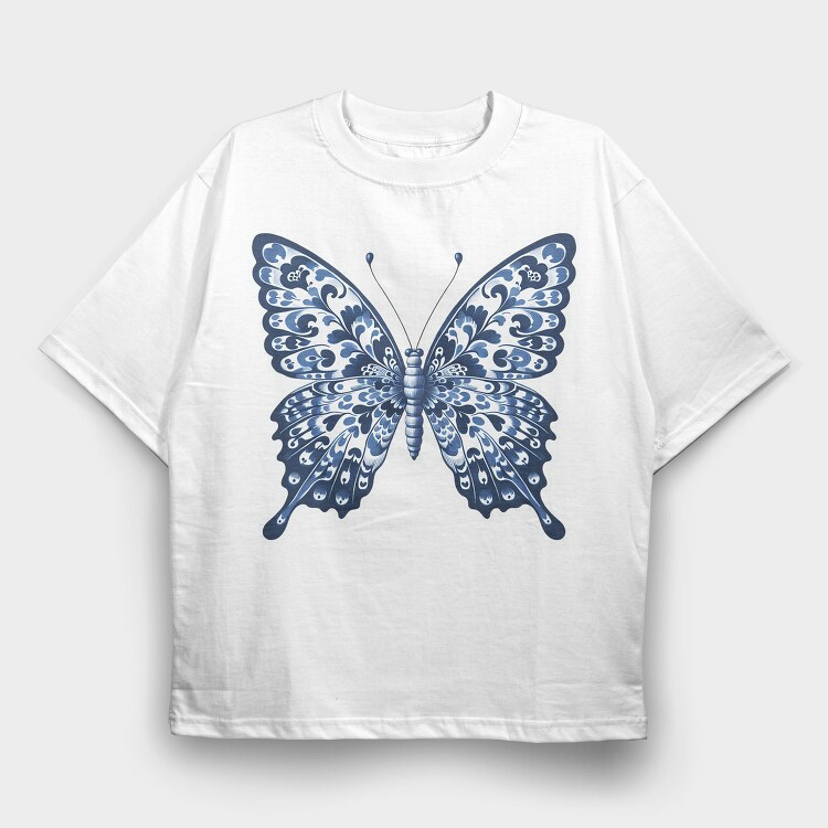 blue butterfly, Tricou Oversize Barbati (Unisex)