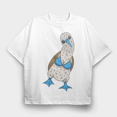 Blue Footed Booby Bird, Tricou Oversize Barbati (Unisex)