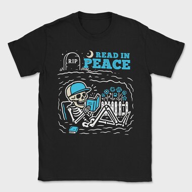 Book Lover Skeleton Humor Read In Peace, Tricou Barbati (Unisex)
