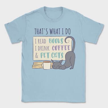 Books Cats And Coffee Pet, Tricou Barbati (Unisex)