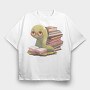 Bookworm With Glasses Worm Reading, Tricou Oversize Barbati (Unisex)