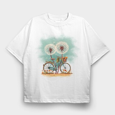 Dandelions Bike, Tricou Oversize Barbati (Unisex)