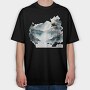 Watercolor Mountain Lake, Tricou Oversize Barbati (Unisex)