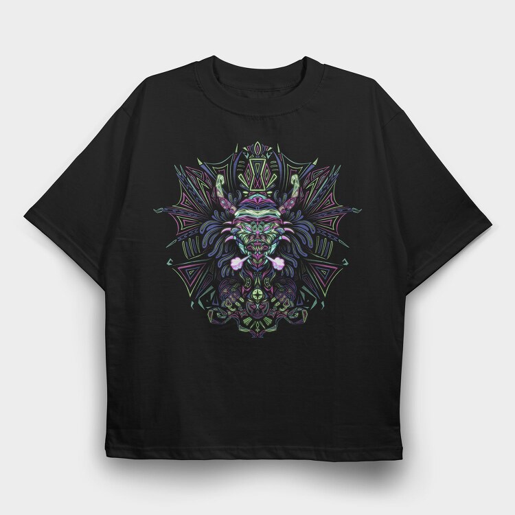 Psychedelic Trippy Dragon Dmt Rasta, Tricou Oversize Barbati (Unisex)