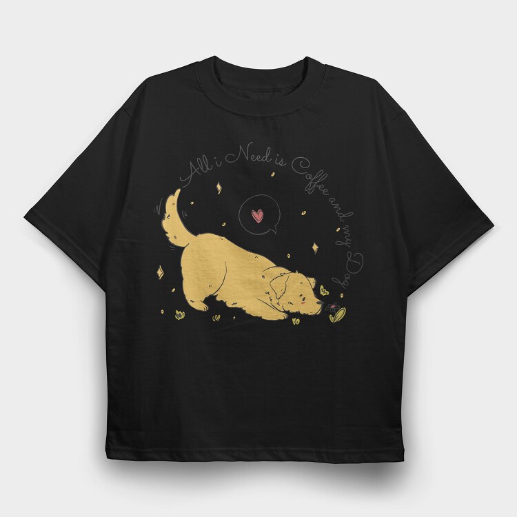 Cute Labrador Dog All I Need, Tricou Oversize Barbati (Unisex)