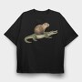 Capybara And Crocodile, Tricou Oversize Barbati (Unisex)