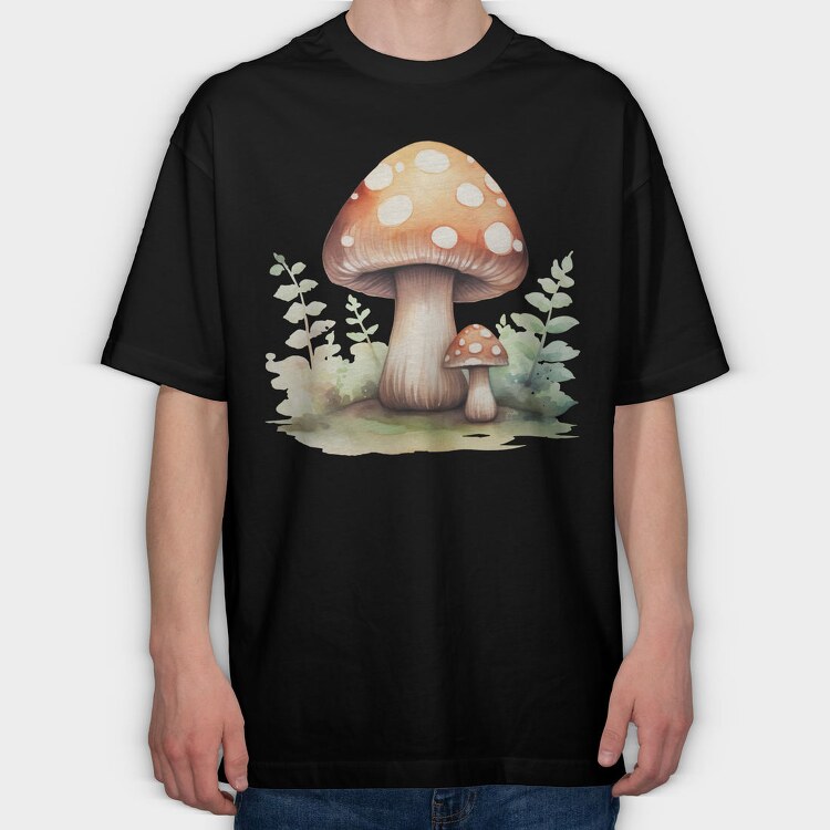 Watercolor Mushroom Clay, Tricou Oversize Barbati (Unisex)