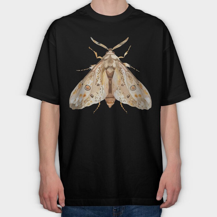 Watercolor Moth Midnight, Tricou Oversize Barbati (Unisex)