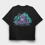 Psychedelic Trippy Frog Animal, Tricou Oversize Barbati (Unisex)