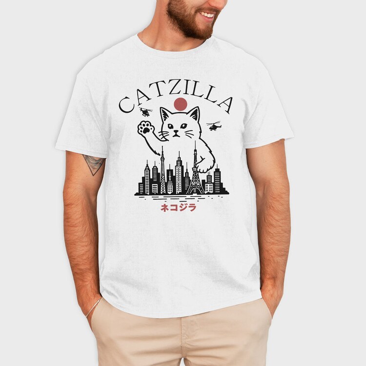 Catzilla City Destruction, Tricou Barbati (Unisex)