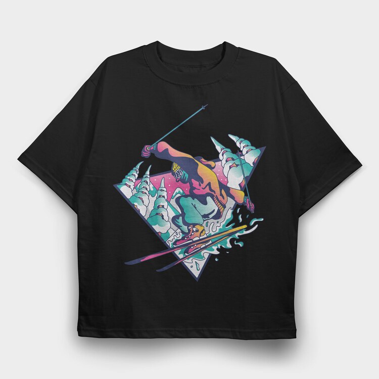 Ski Guy, Tricou Oversize Barbati (Unisex)