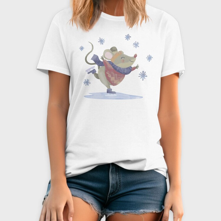 Cute Mouse Skating Mug, Tricou Barbati (Unisex)