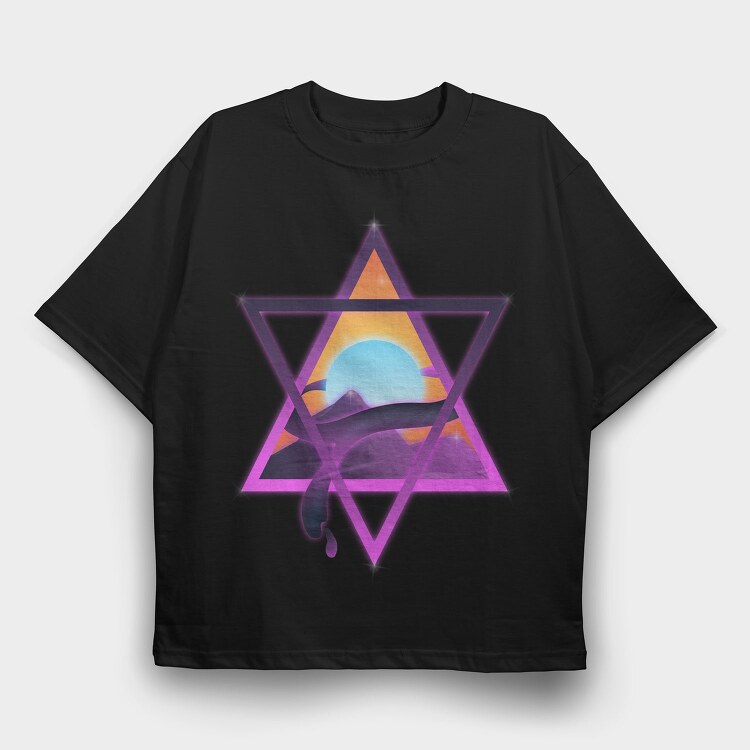 Psychedelics Star 003, Tricou Oversize Barbati (Unisex)