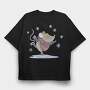 Cute Mouse Skating Mug, Tricou Oversize Barbati (Unisex)