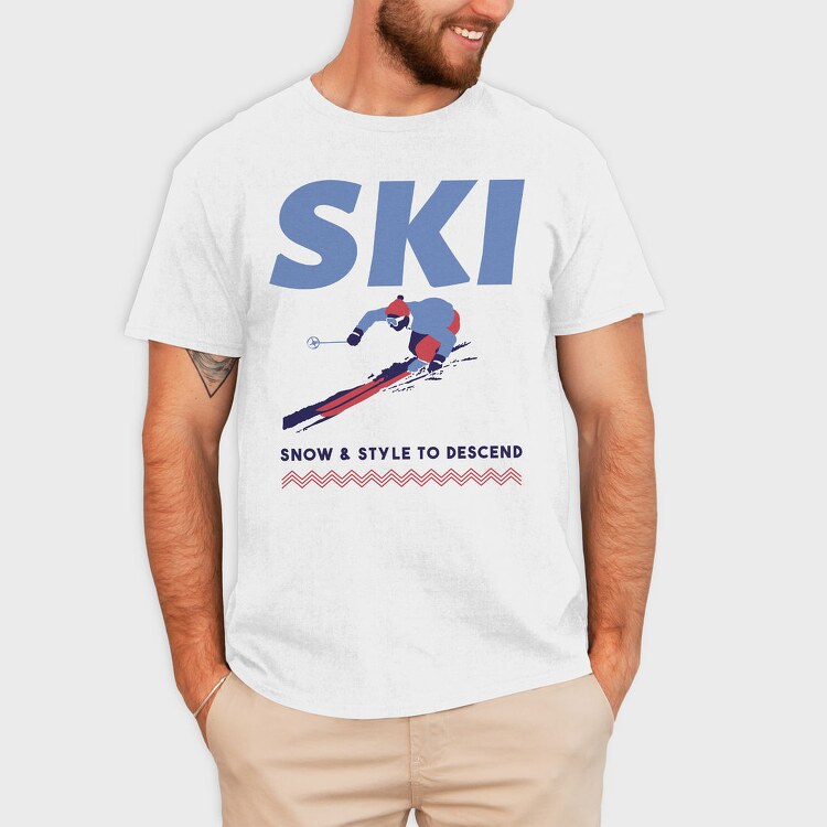 Ski Snow Style Winter, Tricou Barbati (Unisex)