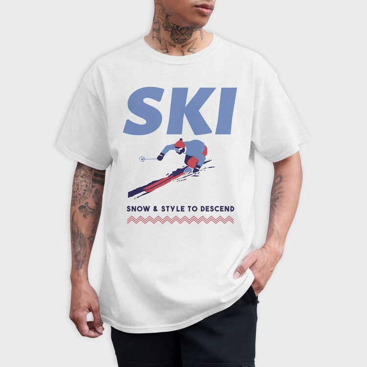 Ski Snow Style Winter, Tricou Barbati (Unisex)
