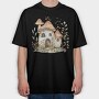 Watercolor Mushroom House, Tricou Oversize Barbati (Unisex)