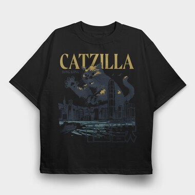 Catzilla Monster, Tricou Oversize Barbati (Unisex)