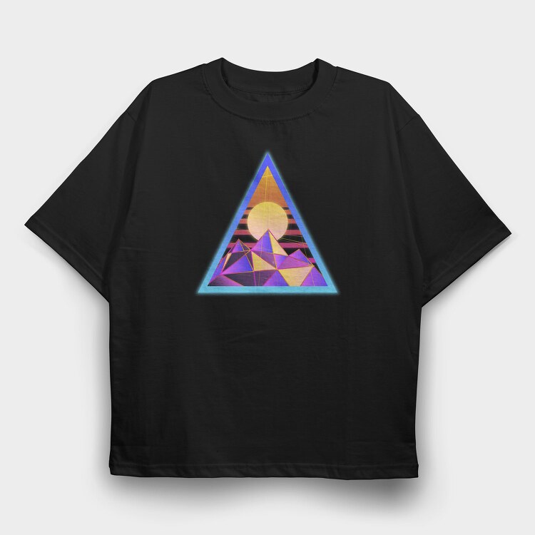 Psychedelics Triangle 004, Tricou Oversize Barbati (Unisex)