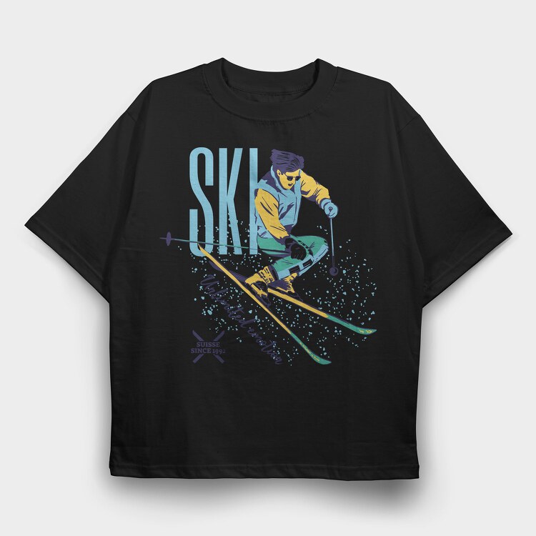 Ski Unlimited Emotion Winter, Tricou Oversize Barbati (Unisex)