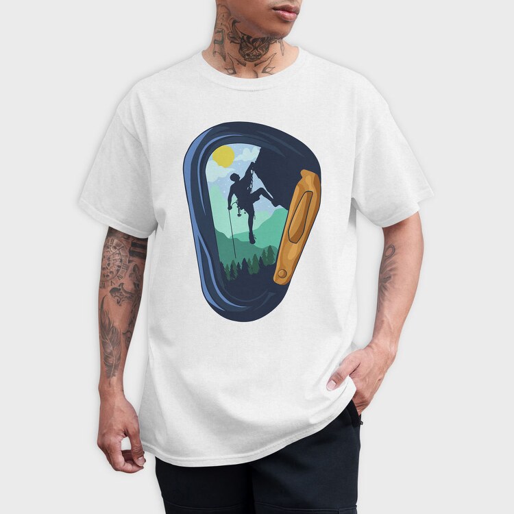 Carabiner Climbing Mountain, Tricou Barbati (Unisex)