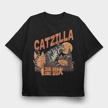 Catzilla Parody, Tricou Oversize Barbati (Unisex)