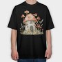 Watercolor Mushroom Hut, Tricou Oversize Barbati (Unisex)