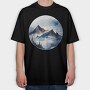 Watercolor Mountain Climb, Tricou Oversize Barbati (Unisex)